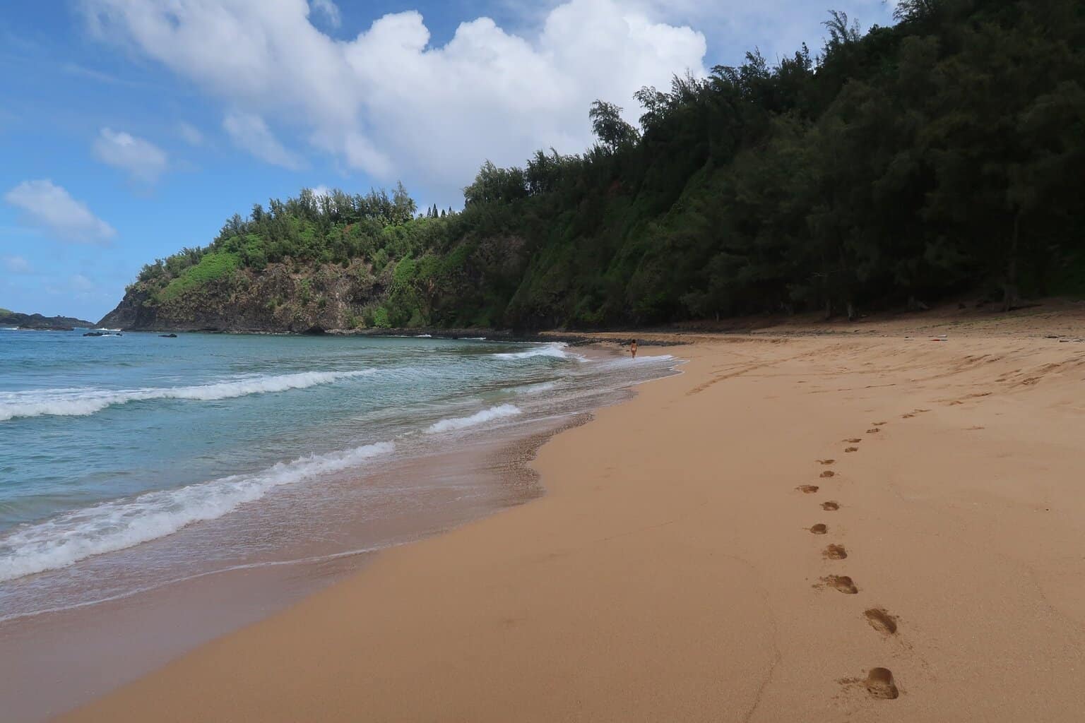 Secret Beach footsteps