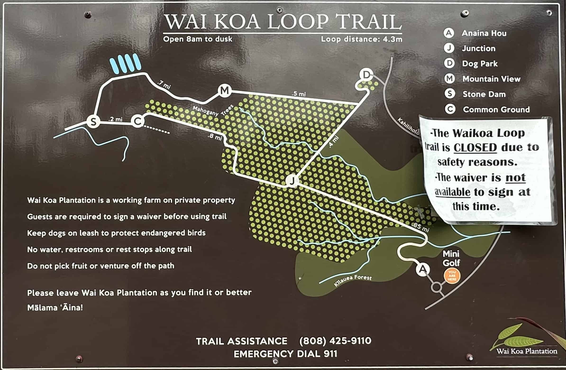 Wai Koa Loop Trail Map