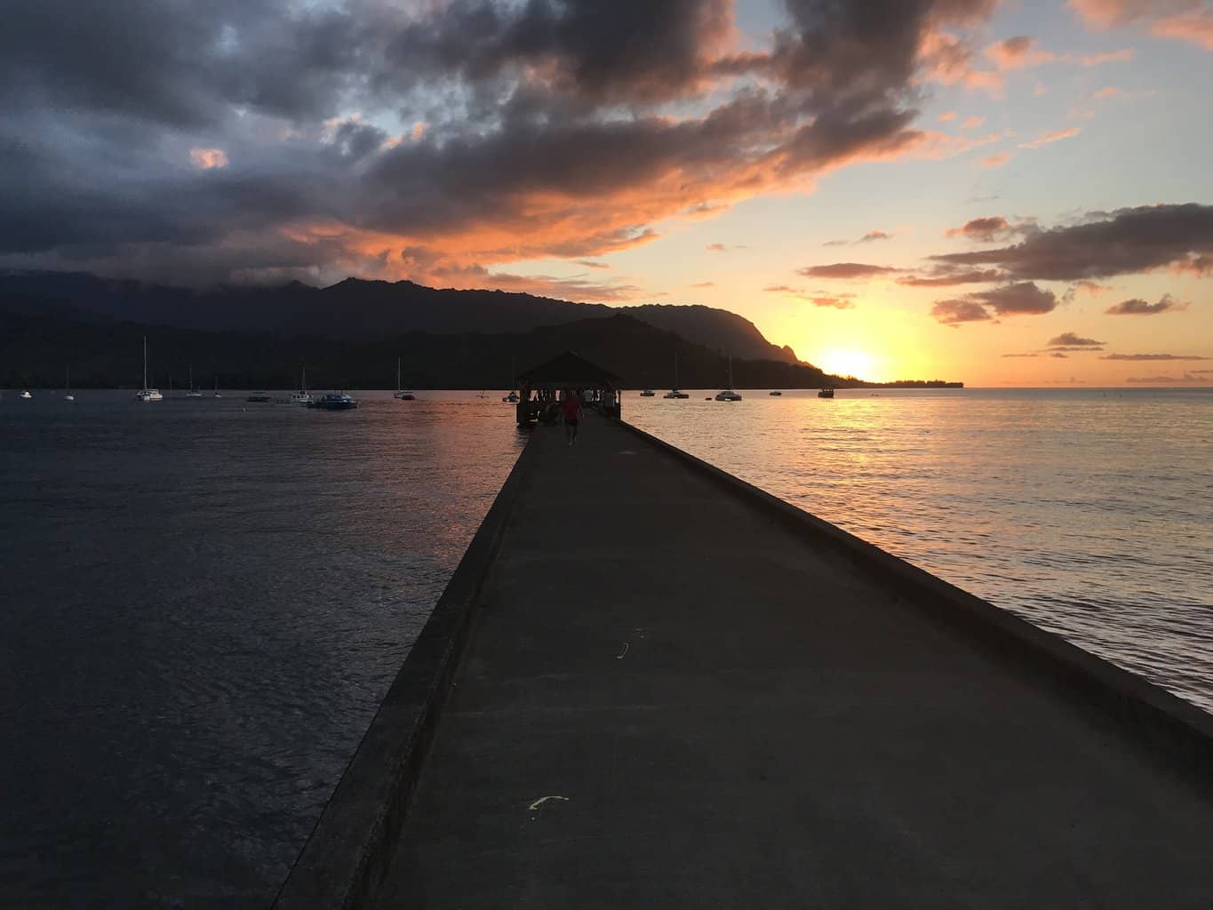 Hanalei Bay pier sunset
