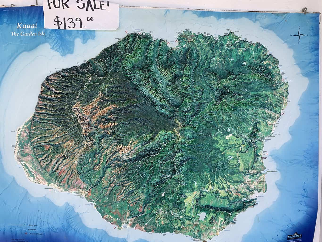 Kauai Map for Sale