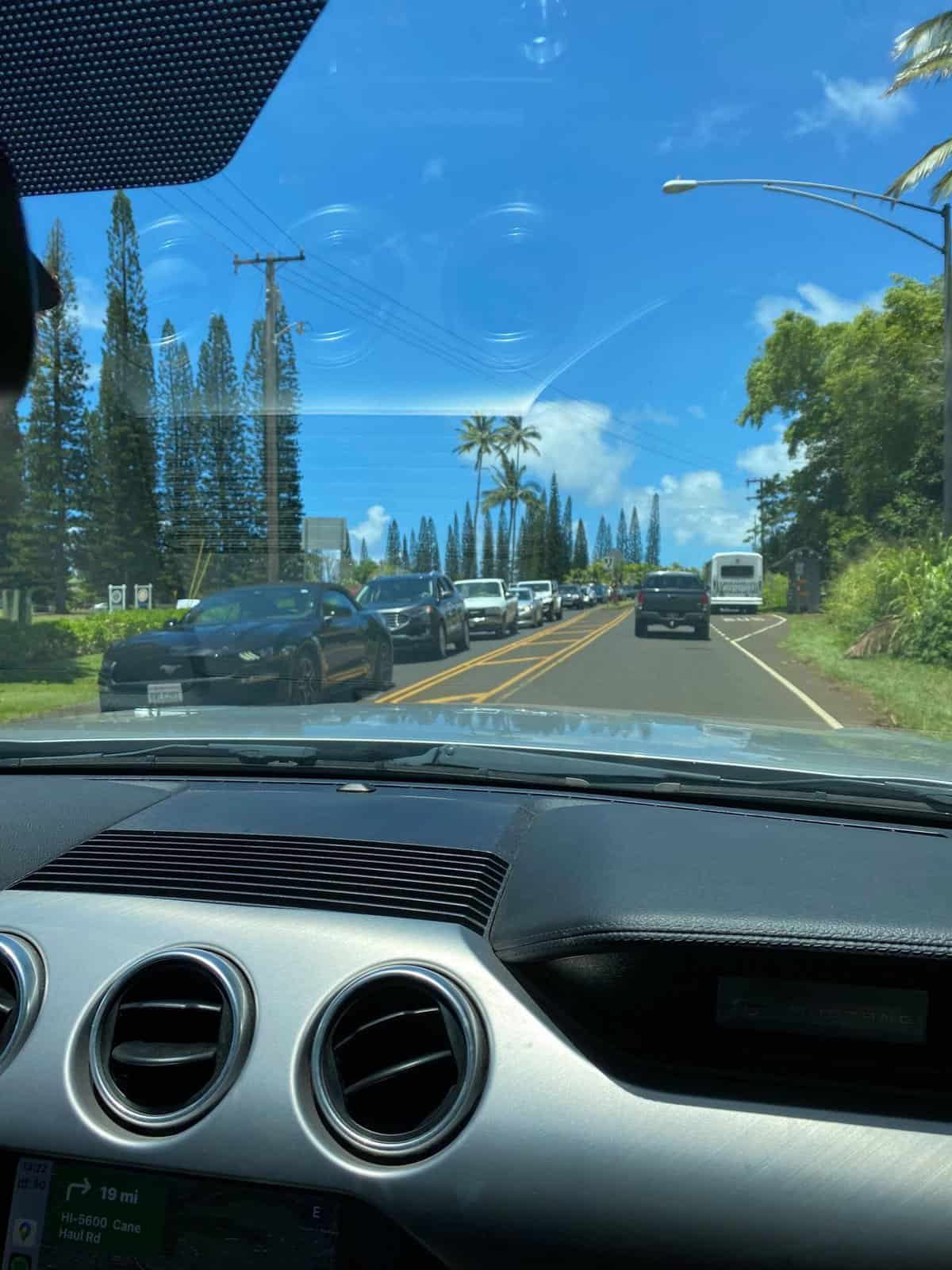 Hanalei Hill Traffic Photo