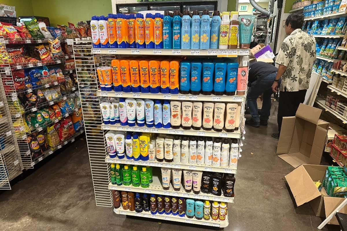 Hawaii Sunscreen at the store in Oahu